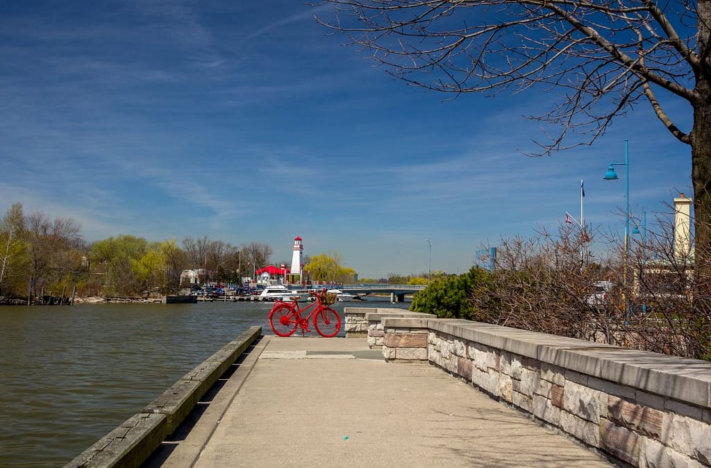 Port Credit Mississauga by the lake with the lighthouse landmark.